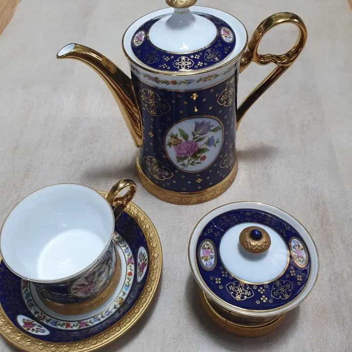 [BUNJANG] Vintage YoUpGaeBal Teapot, Coffee Cup, and Sugar Bowl Set / 빈티지 요업개발 티팟,커피잔,슈가볼