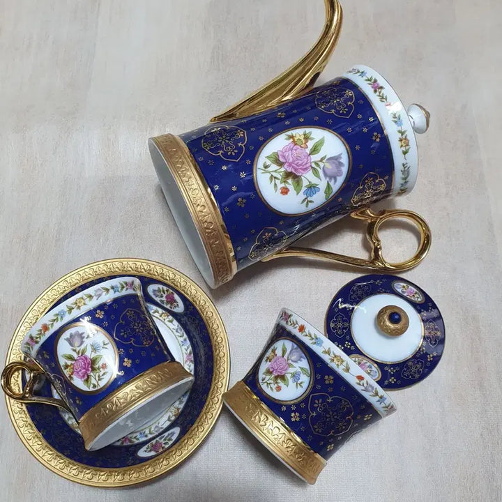 [BUNJANG] Vintage YoUpGaeBal Teapot, Coffee Cup, and Sugar Bowl Set / 빈티지 요업개발 티팟,커피잔,슈가볼
