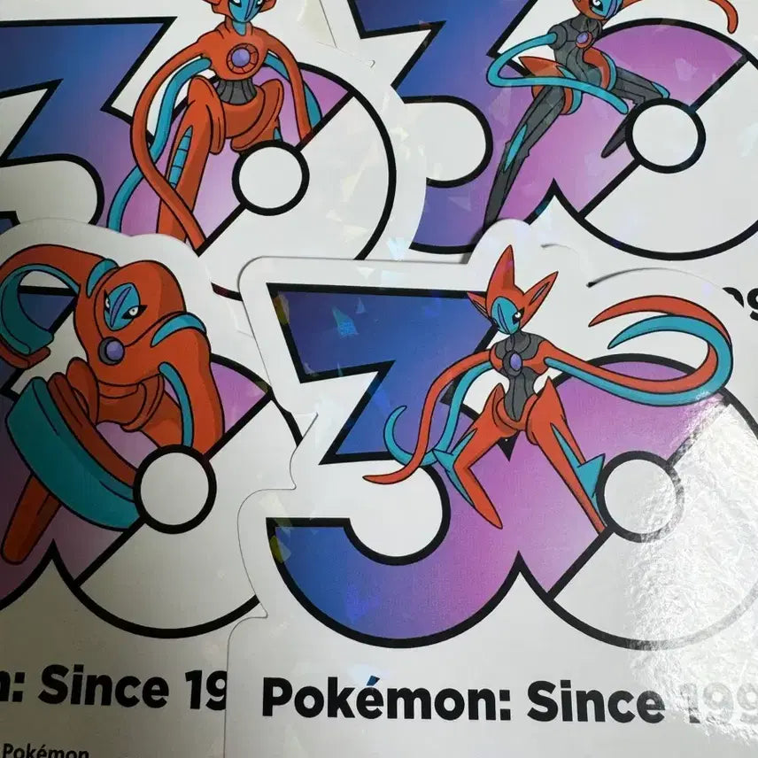 [BUNJANG] Pokemon 30th Anniversary Logo Sticker Set / 포켓몬 30주년 로고스티커 테오키스 4종 세트