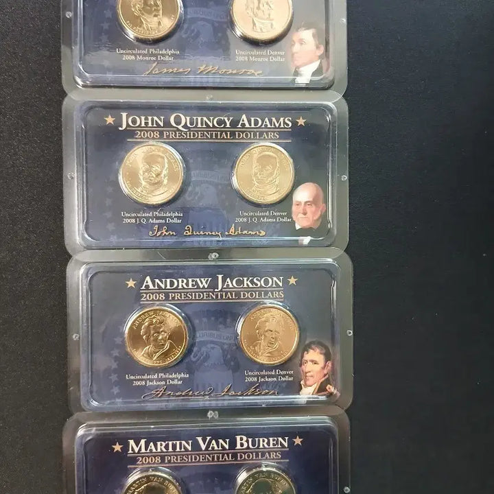 [BUNJANG] 2008 US Presidential Inaugural Medals - James Madison, John Quincy Adams, Andrew Jackson, Martin Van Buren Set / 2008년 미국 대통령 기념주화 2종4 (제임스 먼로, 존 퀸시 애덤스,
