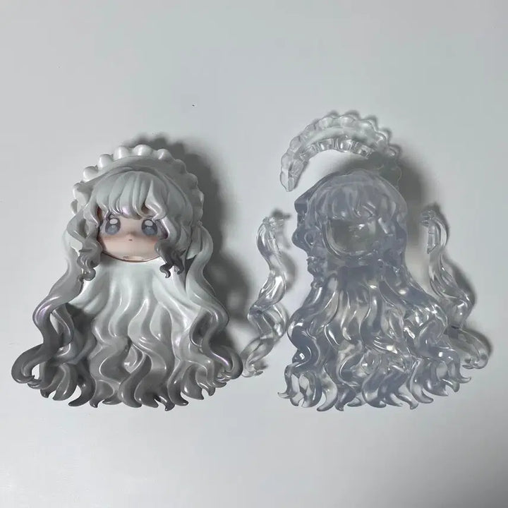 [BUNJANG] Blind Doll BJD Secret Head + Clear Hair Set / 블라인드 인형 BJD 시크릿 1/12 헤드+클리어 헤어 세트