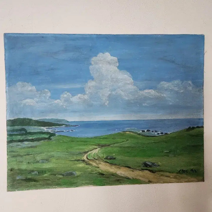 [BUNJANG] 1991 "Pastoral Landscape" Oil Painting (Size 15P) / [빈티지 무드] 1991년의 시간을 품은 서정적인 풍경 유화 (15호P)