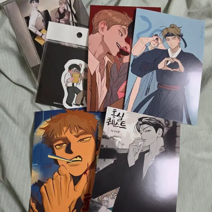 [BUNJANG] Hongsil Quest Postcard and Sticker Set / 홍실 퀘스트 엽서 과 스티커