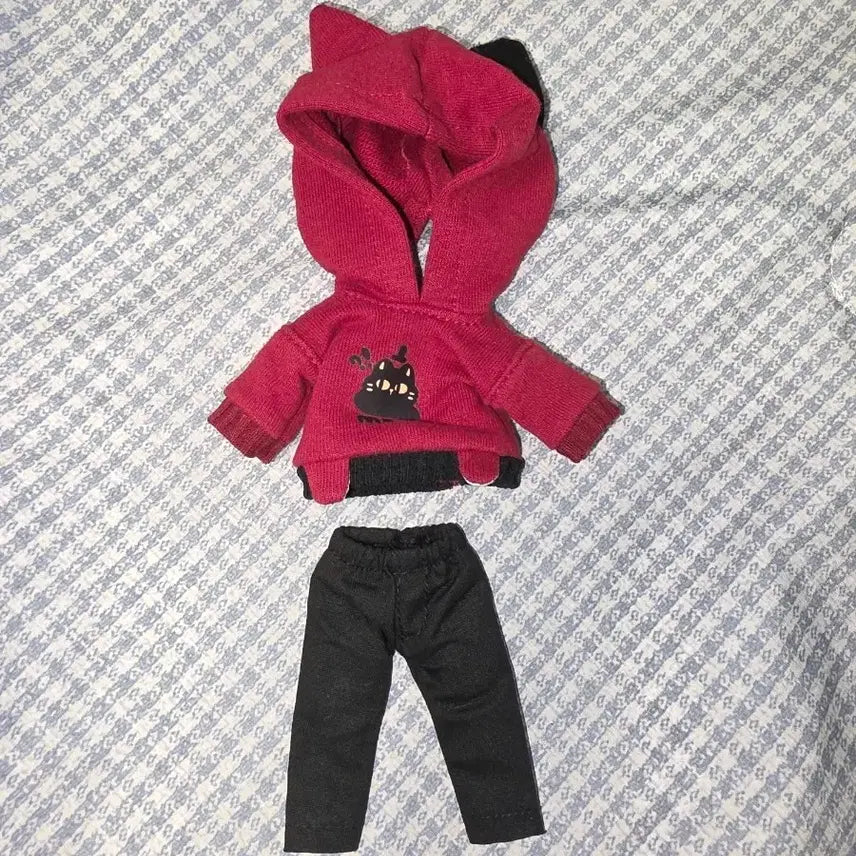[BUNJANG] Nendoroid Doll Obitsu 11 Compatible Cat Hoodie and Pants Set / 넨도돌 오비츠11 호환 옷 고양이 후드티 바지