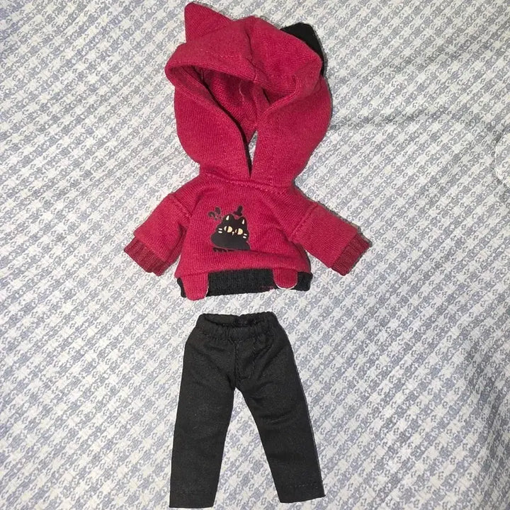 [BUNJANG] Nendoroid Doll Obitsu 11 Compatible Cat Hoodie and Pants Set / 넨도돌 오비츠11 호환 옷 고양이 후드티 바지
