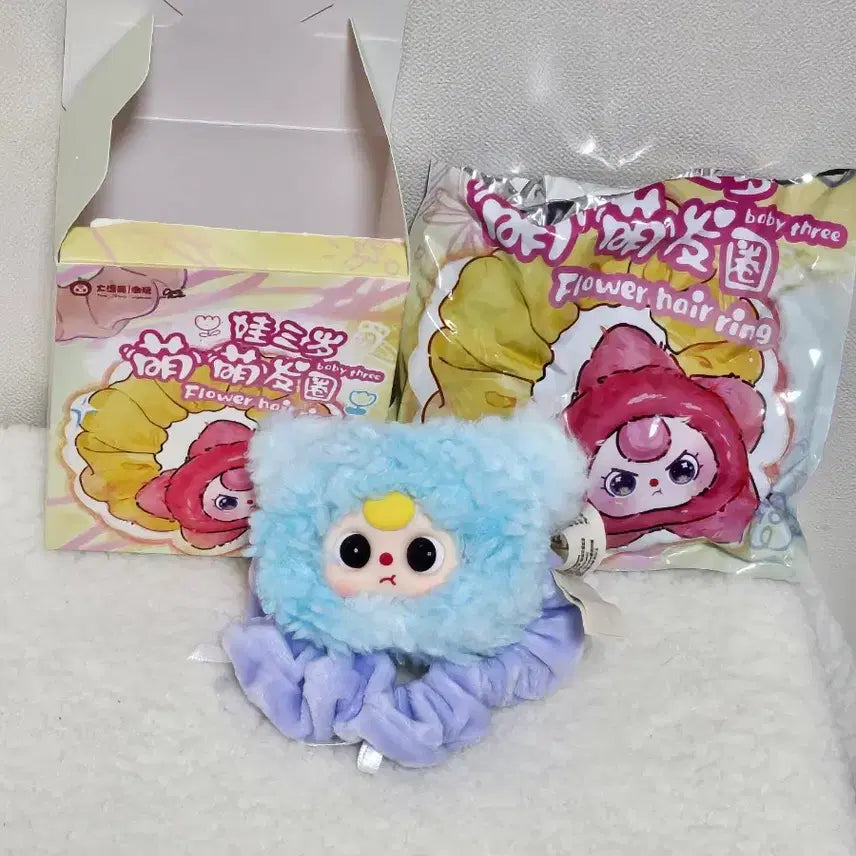 [BUNJANG] Baby Three Flower Scrunchie Hair Tie / 미사용) 베이비쓰리 머리끈 헤어곱창