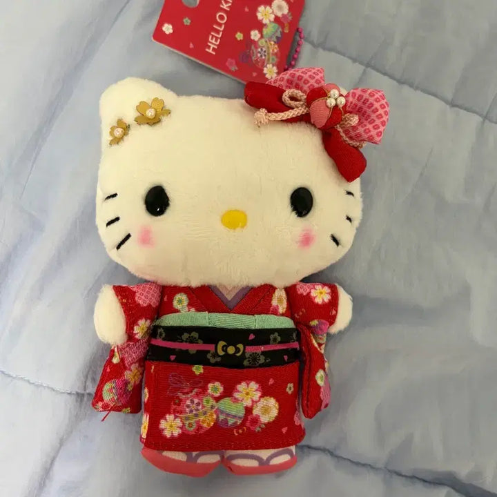 [BUNJANG] Sanrio Authentic Kimono Hello Kitty Plush Keyring / 산리오 정품) 기모노 헬로키티 인형 키링 새 상품