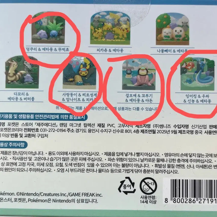 [BUNJANG] Pokemon Jeju Edition Magnet Set (4 Types) / 포켓몬 마그넷 제주 에디션 전종 일괄