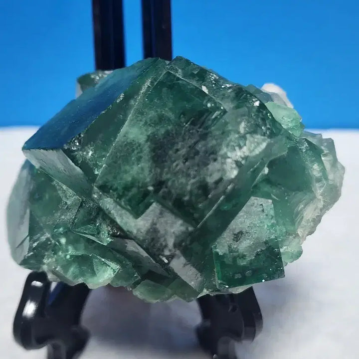 [BUNJANG] Green Fluorite Cube Raw Stone with Stand / 천연 수정 큐브형 그린 플루오라이트 원석+받침대