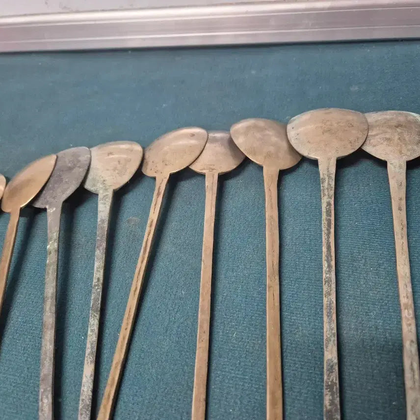 [BUNJANG] Vintage Brass Spoon Set (10 pieces) / 옛날놋수저10점