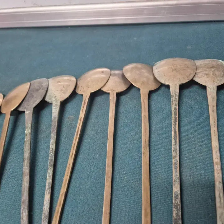 [BUNJANG] Vintage Brass Spoon Set (10 pieces) / 옛날놋수저10점