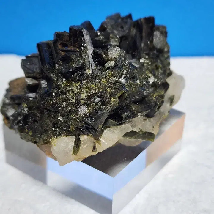 [BUNJANG] Natural Black Crystal Cluster Raw Stone with Stand / 천연 블랙  크리스탈 클러스터 원시 원석+받침대