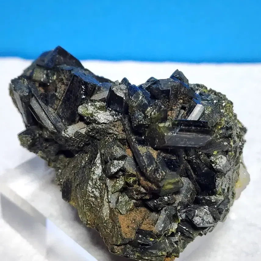[BUNJANG] Natural Black Crystal Cluster Raw Stone with Stand / 천연 블랙  크리스탈 클러스터 원시 원석+받침대