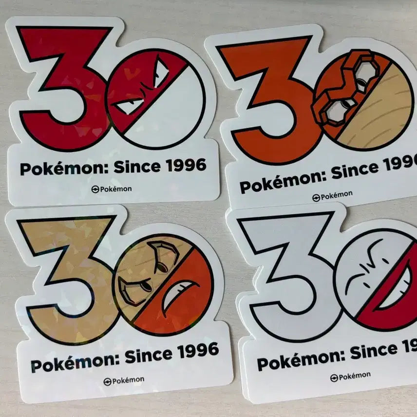 [BUNJANG] Pokemon 30th Anniversary Sticker Set (4 Types) / 포켓몬 30주년 기념 스티커 4종 세트