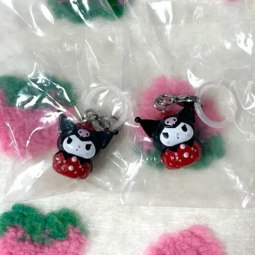 [BUNJANG] Sanrio Strawberry Marker Gacha Keyring Kuromi / 산리오 딸기 메지루시 가챠 키링 쿠로미 양도