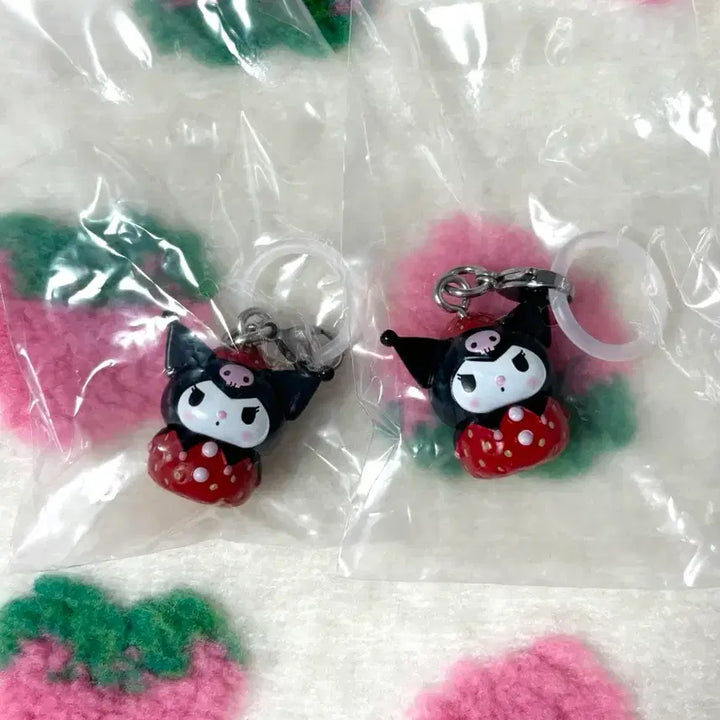 [BUNJANG] Sanrio Strawberry Marker Gacha Keyring Kuromi / 산리오 딸기 메지루시 가챠 키링 쿠로미 양도