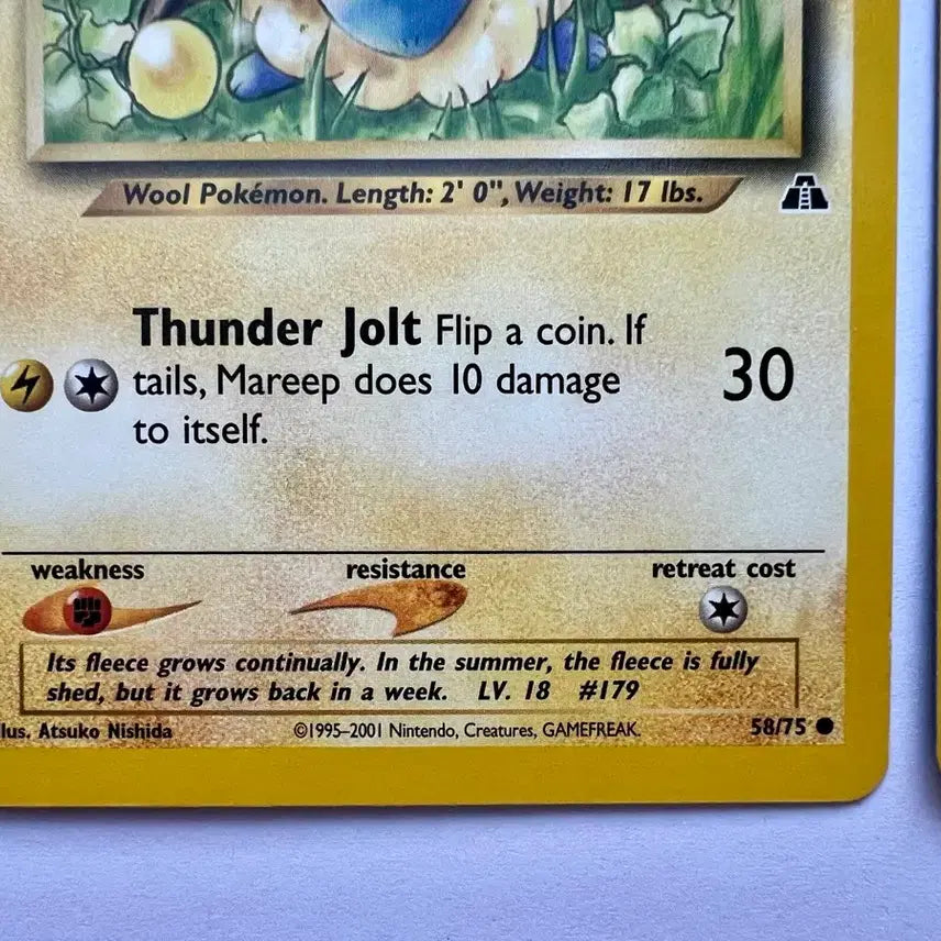 [BUNJANG] Pokemon Mareep Flaaffy Card - Early 2000s English North American Edition / 포켓몬 포켓몬스터 2000년, 2001년 초기 메리프  보송송 북미 영문판 카드