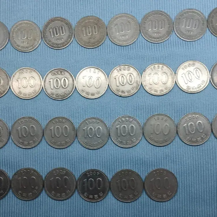 [BUNJANG] 1971-2009 Korean 100 Won Coin Collection (37 Varieties) / 1971~2009년 100원 동전 37종