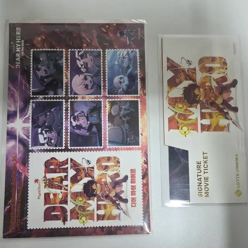 [BUNJANG] MapleStory Dear My Hero Movie Ticket &amp; Movie Seal Set / [2개 세트] 디어 마이 히어로 무비티켓+무비씰 메이플 스토리 롯데시네마