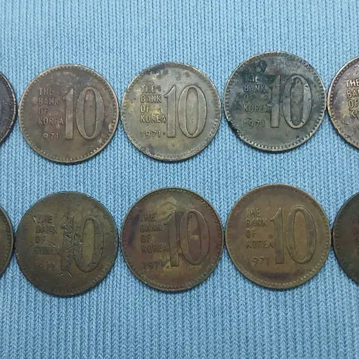 [BUNJANG] 1971 South Korean 10 Won Coin Bundle / 한국은행 10원화 동전 1971년 10개