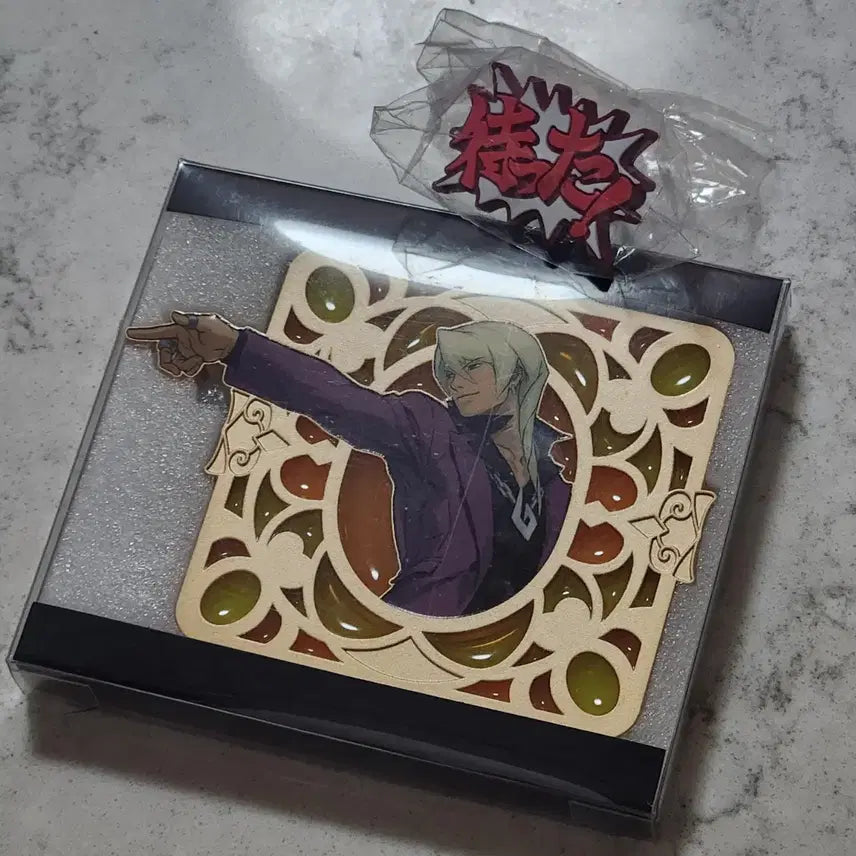 [BUNJANG] Ace Attorney Popmart Kuji Ryuichi Naruhodo Air Guitar Metal Plate + Gacha Ring / 역전재판 팝마트 쿠지 가류 쿄야 에어 기타 금속 플레이트 + 가챠 반지