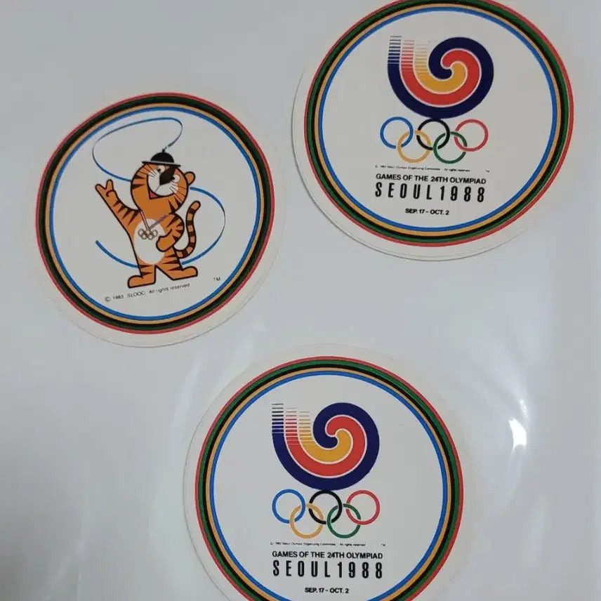 [BUNJANG] 1988 Seoul Olympics Sticker Set (3 Stickers) / 1988년 서울 올림픽 기념 스티커 / 3장