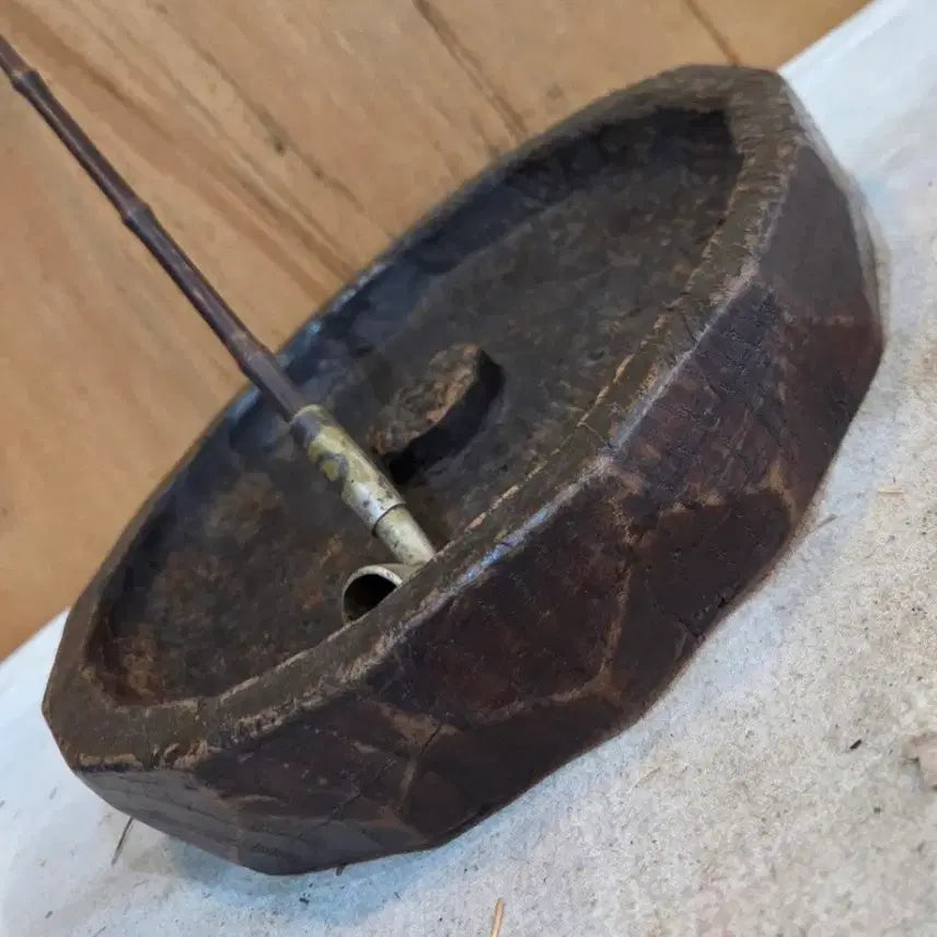 [BUNJANG] Antique Wooden Ashtray and Smoking Pipe Set / 100년세월의 나무 재떨이와 곰방대
