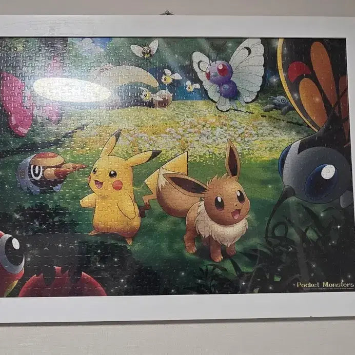 [BUNJANG] Pokemon 1000 Piece Large Jigsaw Puzzle with Frame / 81*59 대형 포켓몬 1000피스 퍼즐 액자