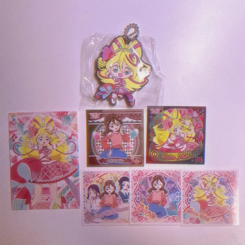 [BUNJANG] Precure Sakura Uta Cure Idol Strap Paper Bundle Set / 너랑 아이돌 프리큐어 키미프리 사쿠라 우타 큐어 아이돌 스트랩 지류 일괄