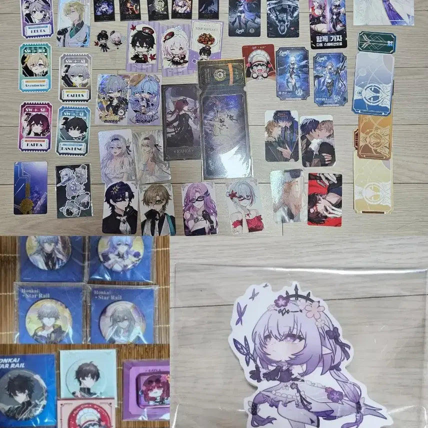 [BUNJANG] Honkai Star Rail Can Badge Photocard Set - Dan Heng, Caelus, Aventurine, Ratio, Kafka, Bandai / 붕괴 스타레일 붕스타 캔뱃지포카 단항개척자 어벤츄린 레이시오 카프카 반디
