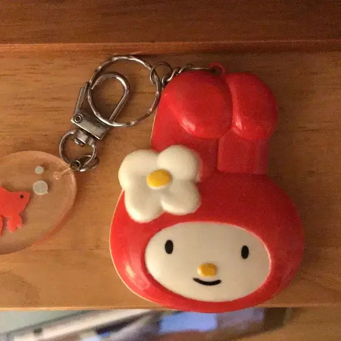 [BUNJANG] Rare Japanese Vintage My Melody Goldfish Mirror Comb Keychain Set Figure / 레어! 일본 고전 빨간 마이멜로디 금붕어 거울 빗 키링 세트 피규어