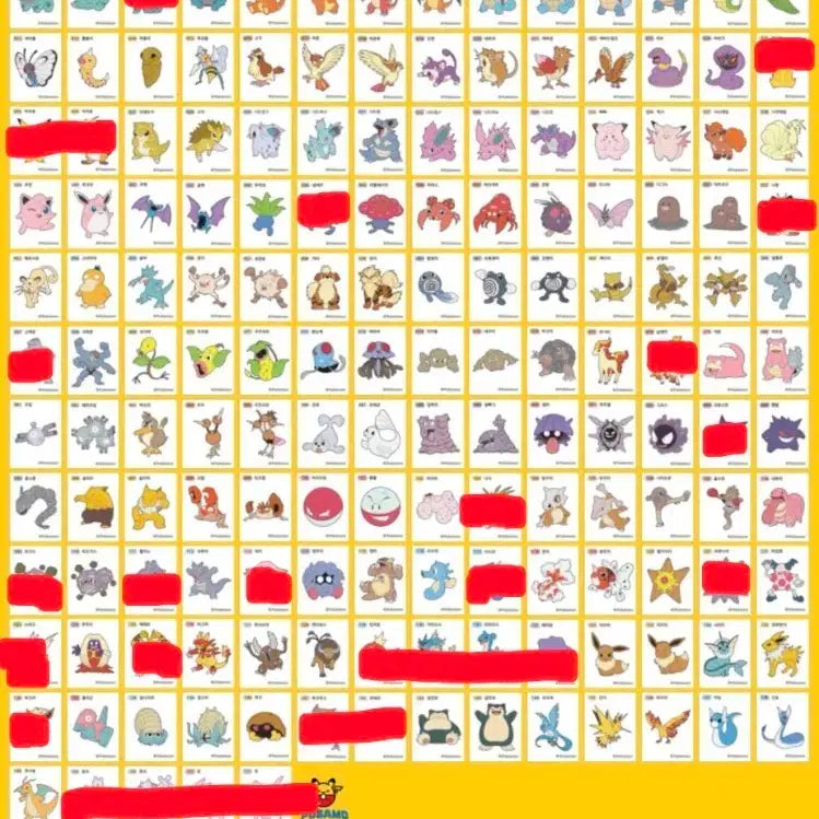 [BUNJANG] Gen 1 Pokémon Stickers - Full Set (159 Types) / 1세대 포켓몬 띠부씰  133종/159종