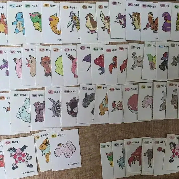 [BUNJANG] First Generation Pokemon Stickers Bundle Set / 1세대 포켓몬 띠부씰 61종+중복8종 일괄시5.2