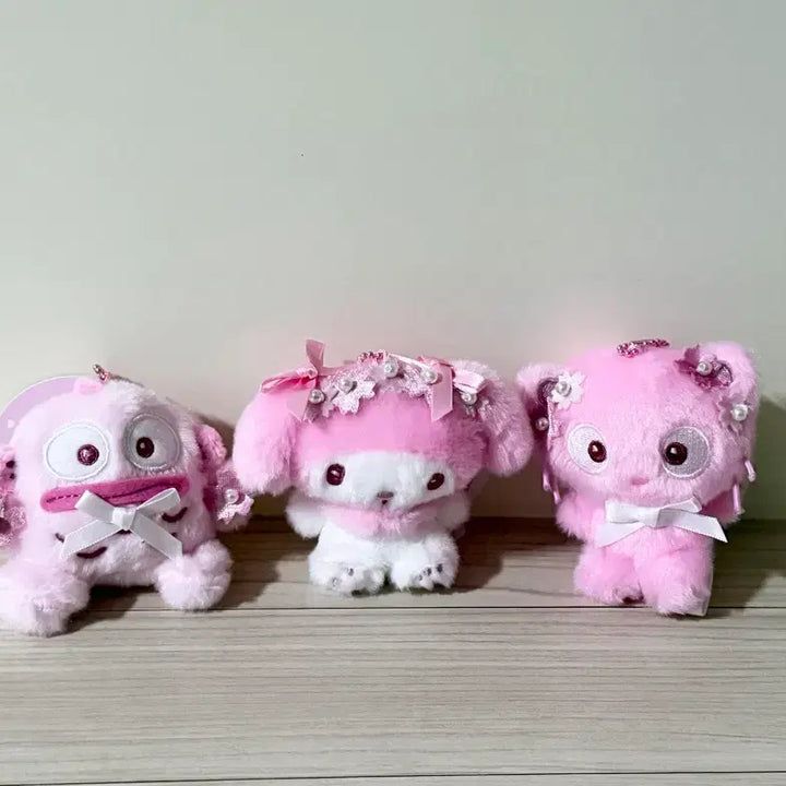 [BUNJANG] Sanrio Hangyodon, My Melody, Chococat Cherry Blossom Doll Keychain Set / [일괄] 산리오 한교동 마이멜로디 초코캣 벚꽃 인형 키링 세트