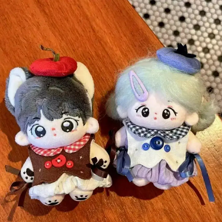 [BUNJANG] 10cm Apple Blueberry Tart Plush Toy Clothes Set / 새상품) 10cm 인형옷 애플 블루베리 타르트 솜인형