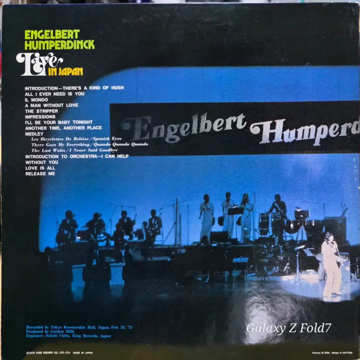 [BUNJANG] Engelbert Humperdinck Live in Japan LP / BA-578. 엔겔베르트 험퍼딩크 라이브 인 재팬 LP