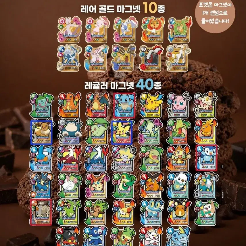 [BUNJANG] Seven Eleven Pokemon Monster Choco Chip Cookie Random Magnet / 세븐일레븐 포켓몬 몬스터 초코칩쿠키 랜덤 마그넷 교환 양도