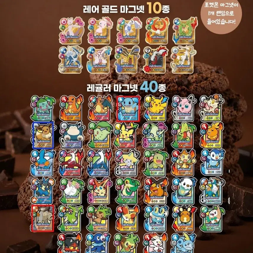 [BUNJANG] Seven Eleven Pokemon Monster Choco Chip Cookie Random Magnet / 포켓몬 포켓몬스터 몬스터 초코칩쿠키 랜덤 마그넷 교환 양도