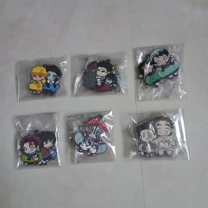 [BUNJANG] Demon Slayer Postcard Sticker Bundle Set / 귀멸의 칼날 무한성편 러버 마스코트 키링,엽서,스티커 일괄