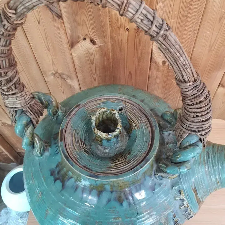 [BUNJANG] Large Green Glazed Buncheong Ware Teapot / 대형 도자기 주전자