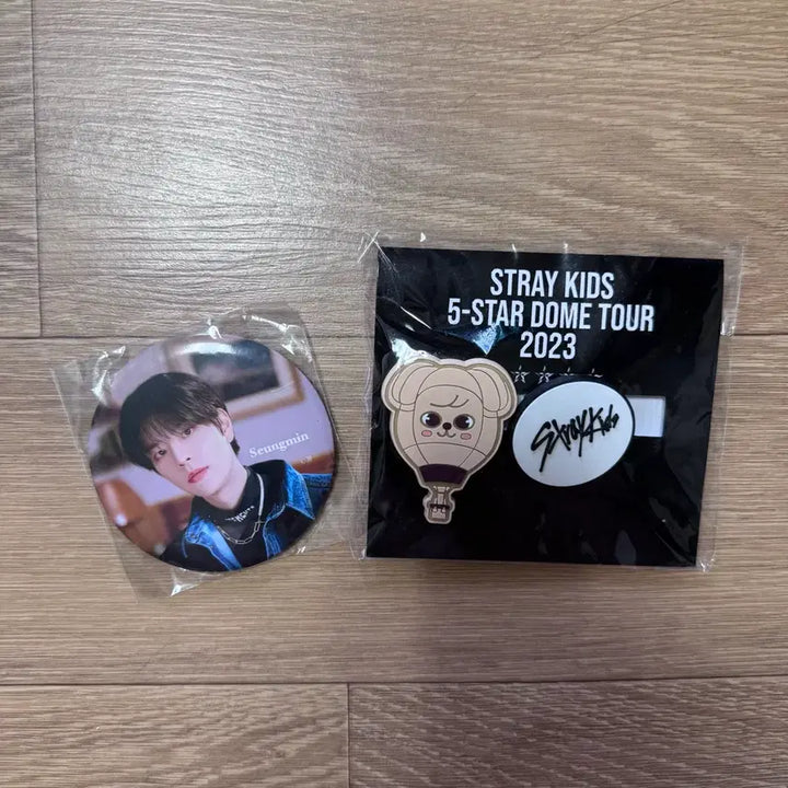 [BUNJANG] Stray Kids Seungmin 5-STAR Dome Tour Rubber Clip &amp; THE SOUND Can Badge Set (Sealed) / straykids 승민 캔배지 세트