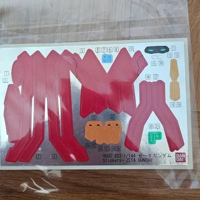 [BUNJANG] Bandai HGUC No. 203 Zeta Gundam 1/144 Scale Foil Stickers / 반다이 HGUC 203번 제타 건담 호일 스티커