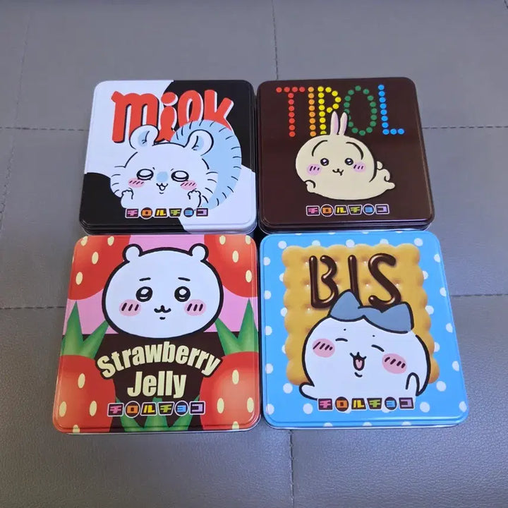 [BUNJANG] Chiikawa Monzakuji Tirol Tin Case Set (4 Types) / 치이카와 먼작귀 티롤 틴케이스 4종