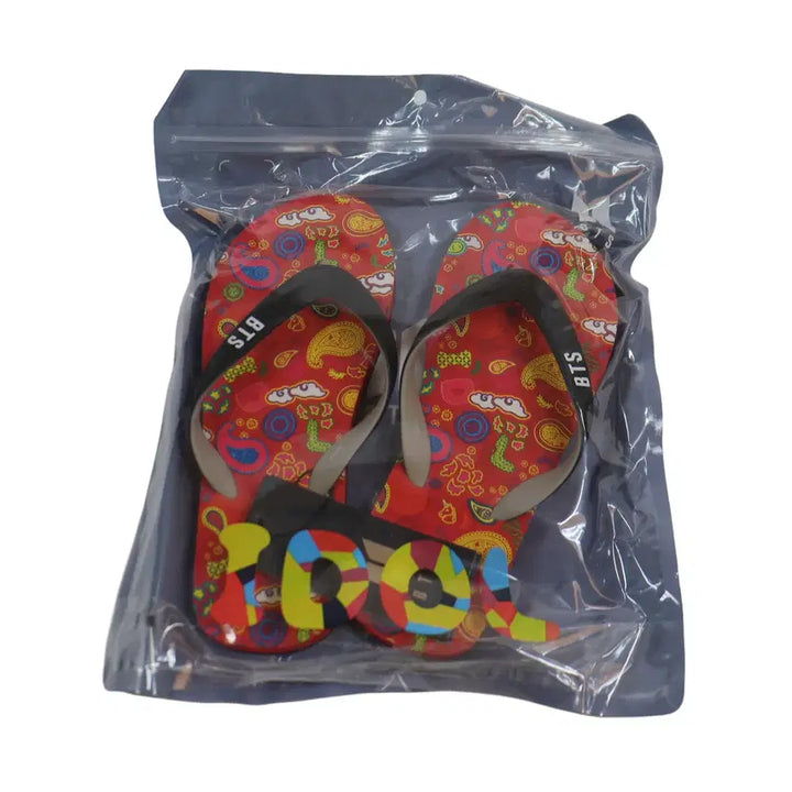 [BUNJANG] BTS IDOL Paisley Slippers 240 Red / BTS IDOL 공식 굿즈 페이즐리 슬리퍼 240 레드 새상품