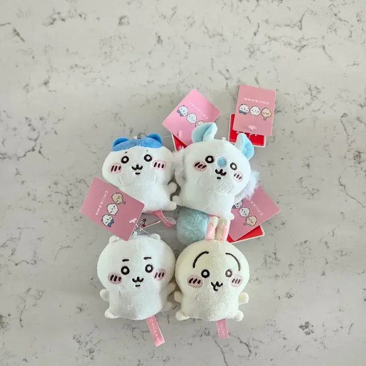 [BUNJANG] Cheekawa Hachiware Usagi Momonga Bean Eye Mini Doll Keychain Set (4 Types) / 먼작귀 치이카와 하치와레 우사기 모몽가 콩눈 미니 인형 키링 4종 세트