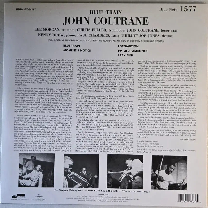 [BUNJANG] John Coltrane Blue Train 180g LP (Blue Note 75th Anniversary) / 존 콜트레인-Blue Train 블루노트75주년 180g LP(2014)