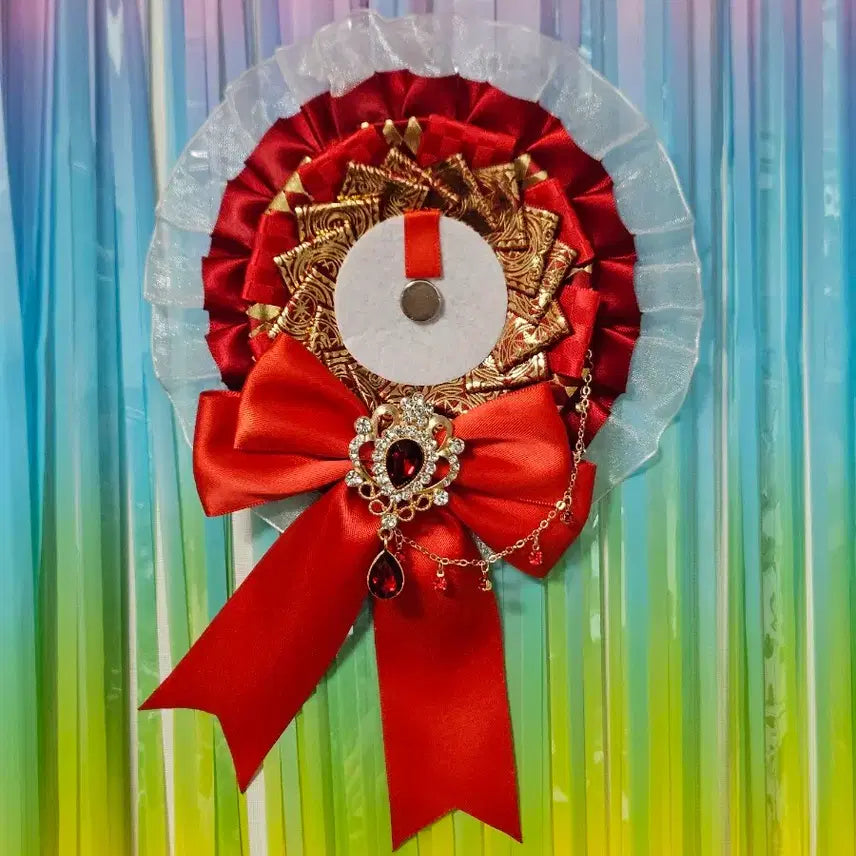[BUNJANG] Handmade Custom Ita Bag Brooch - Red Rosette / (추가금X) 수제 주문제작 핸드메이드 이타백 리본 로제트 브로치 ㅡ 레드