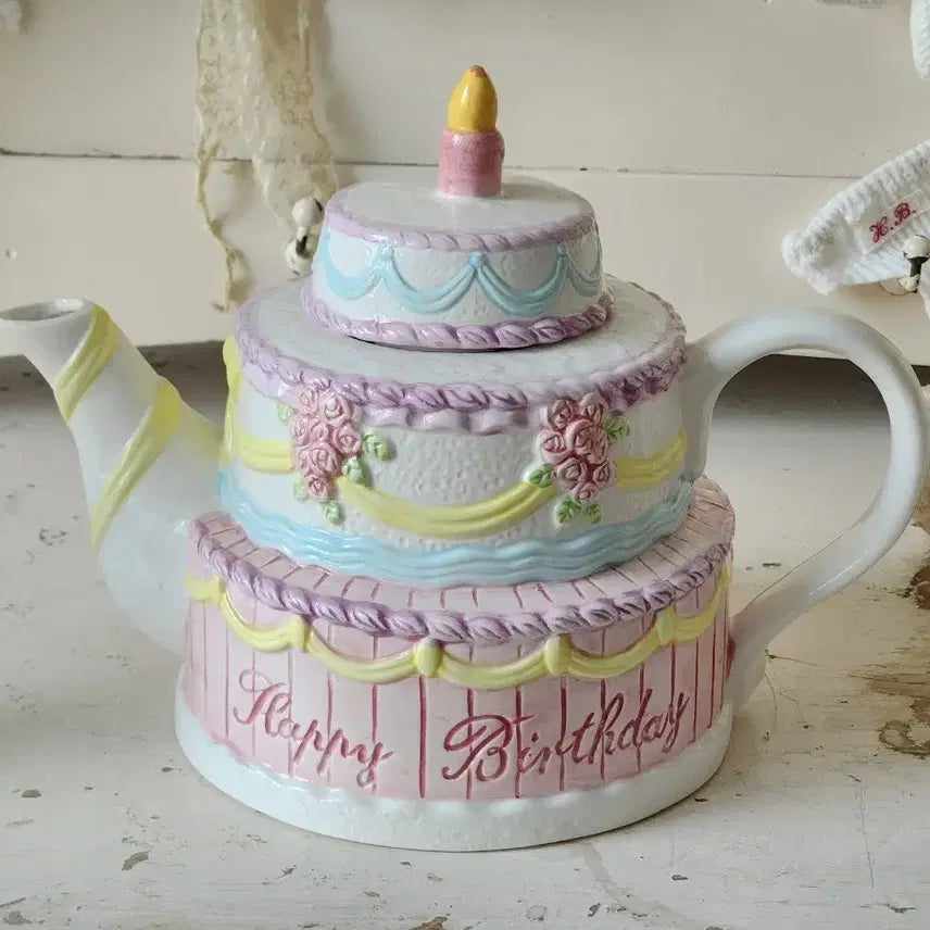 [BUNJANG] Vintage Cake Shaped Teapot / 빈티지 케이크 모양 티팟