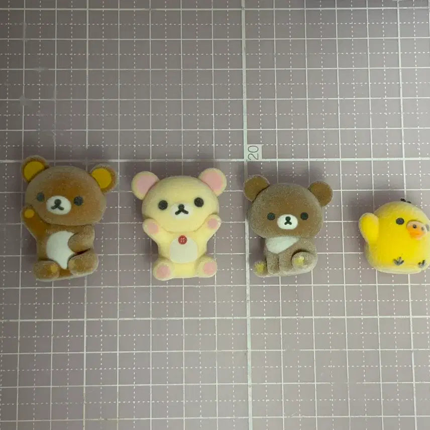 [BUNJANG] Rilakkuma Fluffy Mini Figures Set / 리락쿠마 플로키 미니 피규어 4종 일괄