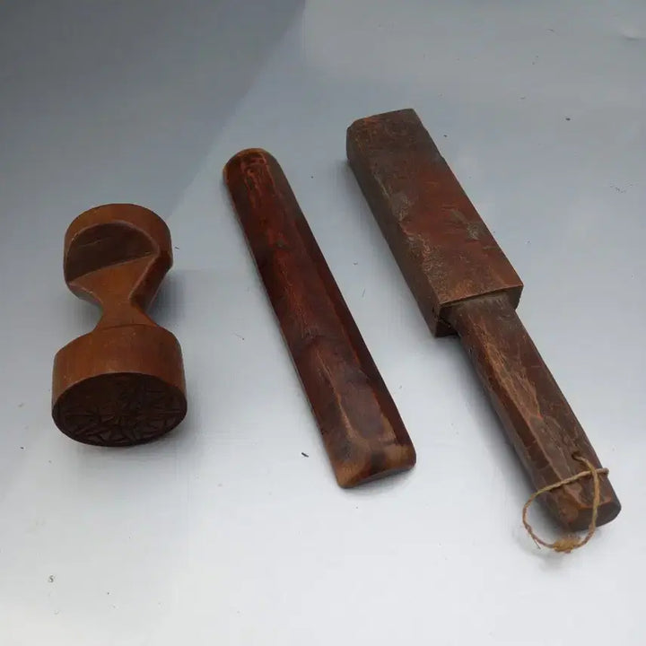 [BUNJANG] Antique Rice Cake Mold Set (3 pieces) / 옛날 떡살 다식판 3개 골동품